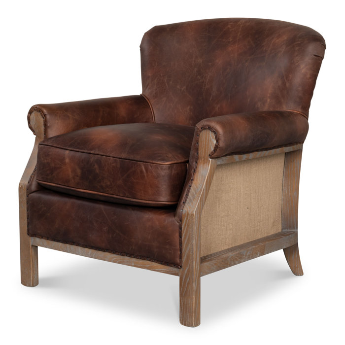 Sarreid Ltd Benjamin Leather Club Chair Perigold